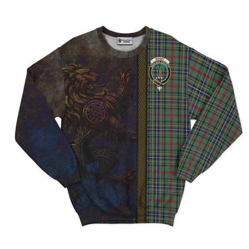 Bisset Tartan Family Crest Sweatshirt Alba Gu Brath Be Brave Lion Ancient Style Unisex - Tartan Vibes Clothing