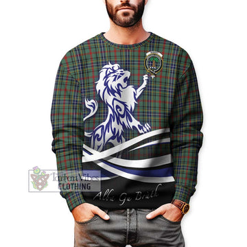 Bisset Tartan Sweatshirt with Alba Gu Brath Regal Lion Emblem Unisex - Tartan Vibes Clothing