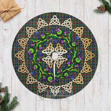 Bisset Tartan Christmas Tree Skirt with Thistle Celtic Knot Style Casual Tree Skirts - Tartan Vibes Clothing
