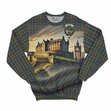 Bisset Tartan Family Crest Sweatshirt with Scottish Ancient Castle Style Unisex - Tartan Vibes Clothing