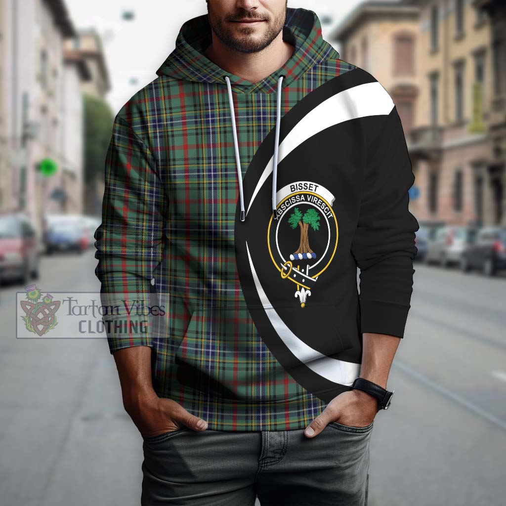 Bisset Tartan Hoodie with Family Crest Circle Style Zip Hoodie - Tartan Vibes Clothing