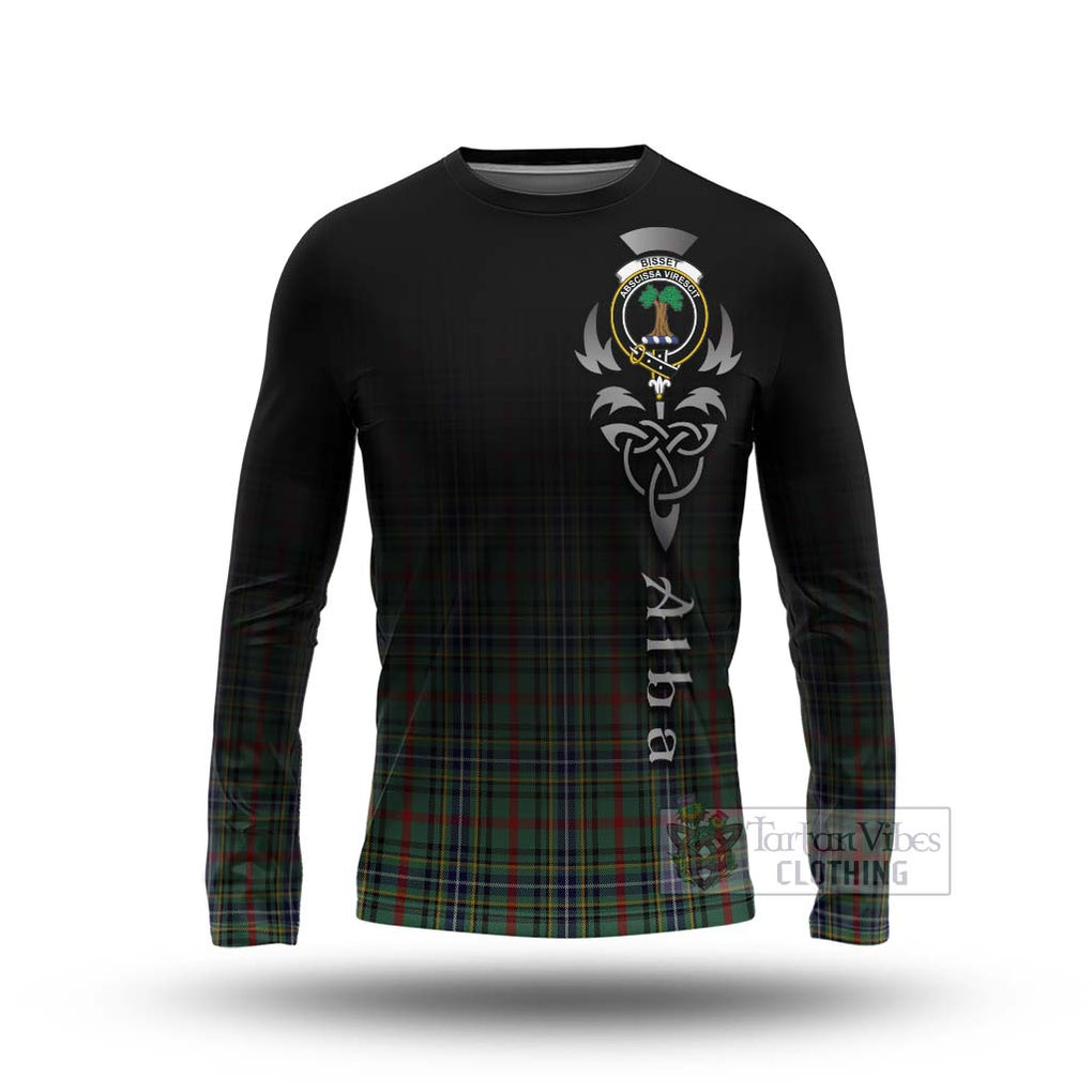 Bisset Tartan Long Sleeve T-Shirt Featuring Alba Gu Brath Family Crest Celtic Inspired Unisex - Tartan Vibes Clothing