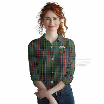 Bisset Tartan Women's Casual Shirt with Family Crest DNA In Me Style Female - Tartan Vibes Clothing