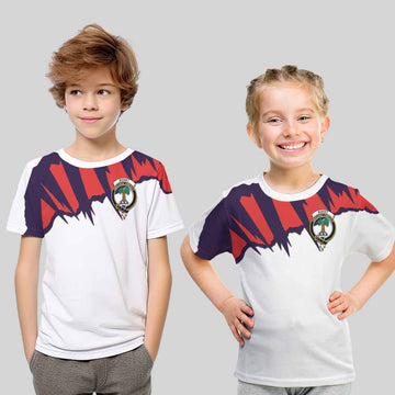 Bisset Clan Crest Kid T-Shirt with Retro Sport Style Youth XL Size14 - 2D-tartanvibesclothing