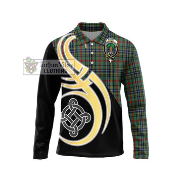 Bisset Tartan Long Sleeve Polo Shirt with Family Crest and Celtic Symbol Style Unisex - Tartan Vibes Clothing
