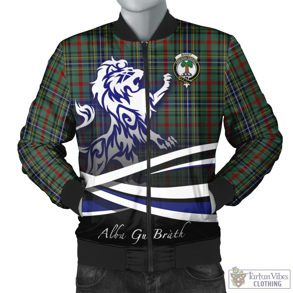 Bisset Tartan Bomber Jacket with Alba Gu Brath Regal Lion Emblem Unisex - Tartan Vibes Clothing