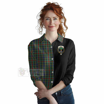 Bisset Tartan Women's Casual Shirt with Family Crest and Half Of Me Style Female - Tartan Vibes Clothing