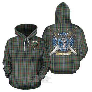 Bisset Tartan Hoodie with Family Crest Celtic Skull Style Zip Hoodie - Tartan Vibes Clothing