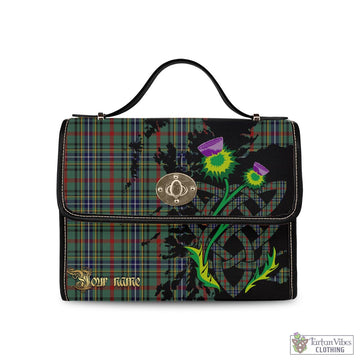 Bisset Tartan Waterproof Canvas Bag with Scotland Map and Thistle Celtic Accents