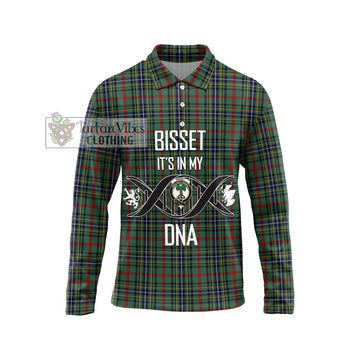 Bisset Tartan Long Sleeve Polo Shirt with Family Crest DNA In Me Style Unisex - Tartan Vibes Clothing