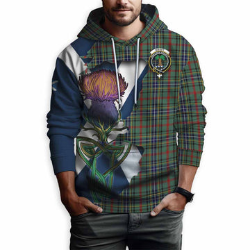 Tartan Vibes Clothing Bisset Tartan Family Crest Hoodie Scottish Thistle Celtic Inspired