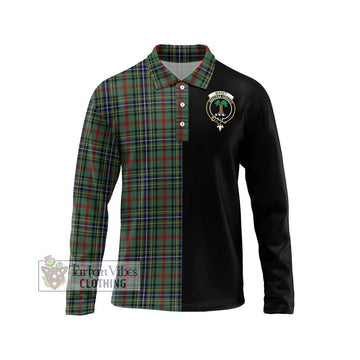 Bisset Tartan Long Sleeve Polo Shirt with Family Crest and Half Of Me Style Unisex - Tartan Vibes Clothing