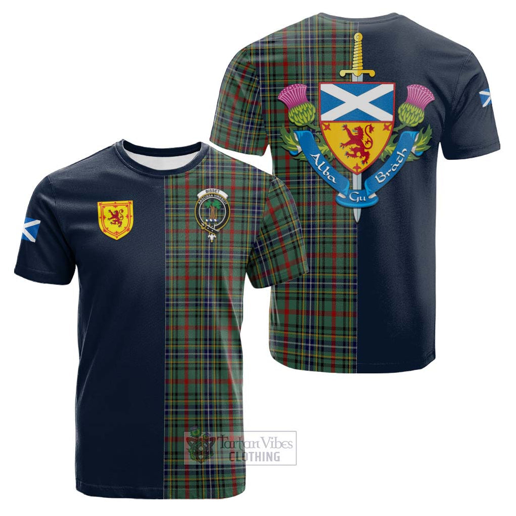 Bisset Tartan Cotton T-shirt Alba with Scottish Lion Royal Arm Half Style Kid's Shirt - Tartan Vibes Clothing