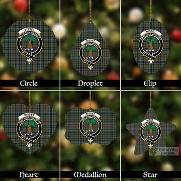 Bisset Tartan Christmas Aluminium Ornament with Family Crest Aluminium - Tartan Vibes Clothing