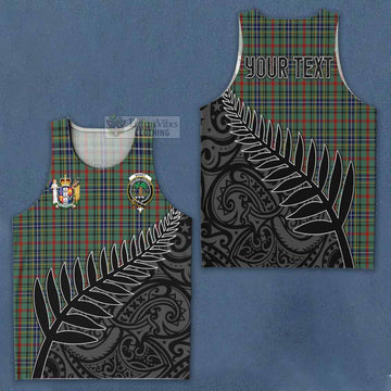 Bisset Crest Tartan Men's Tank Top with New Zealand Silver Fern Half Style Men - Tartan Vibes Clothing
