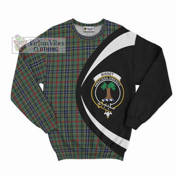 Bisset Tartan Sweatshirt with Family Crest Circle Style Unisex - Tartan Vibes Clothing