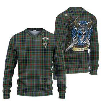 Bisset Tartan Ugly Sweater with Family Crest Celtic Skull Style Unisex - Tartan Vibes Clothing