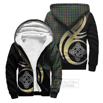 Bisset Tartan Sherpa Hoodie with Family Crest and Celtic Symbol Style Unisex S - Tartan Vibes Clothing