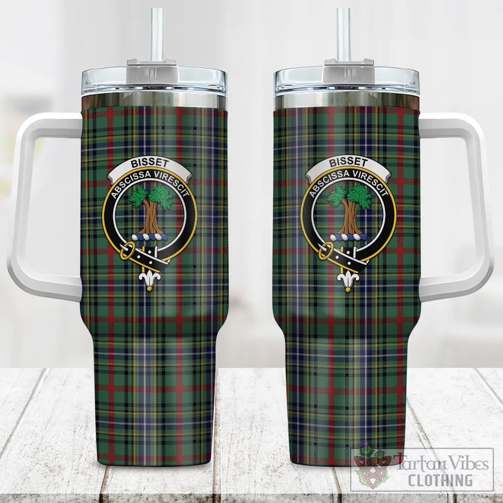 Bisset Tartan Tumbler with Handle with Family Crest One Size 40 OZ - Tartan Vibes Clothing