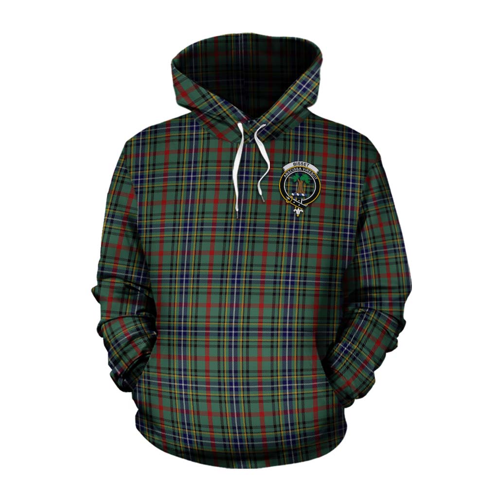 Bisset Tartan Cotton Hoodie with Family Crest Celtic Skull Style Pullover Hoodie XS - Tartan Vibes Clothing