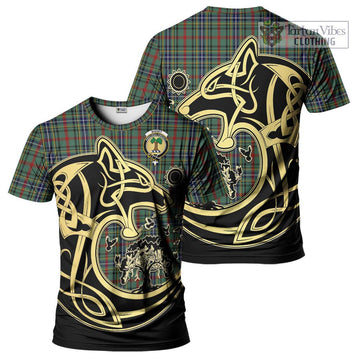 Bisset Tartan T-Shirt with Family Crest Celtic Wolf Style Kid's Shirt - Tartan Vibes Clothing