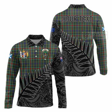 Bisset Crest Tartan Long Sleeve Polo Shirt with New Zealand Silver Fern Half Style Unisex - Tartan Vibes Clothing