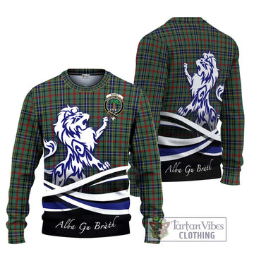 Bisset Tartan Ugly Sweater with Alba Gu Brath Regal Lion Emblem Unisex - Tartan Vibes Clothing