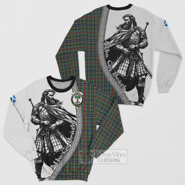 Bisset Tartan Clan Crest Sweatshirt with Highlander Warrior Celtic Style Unisex - Tartan Vibes Clothing