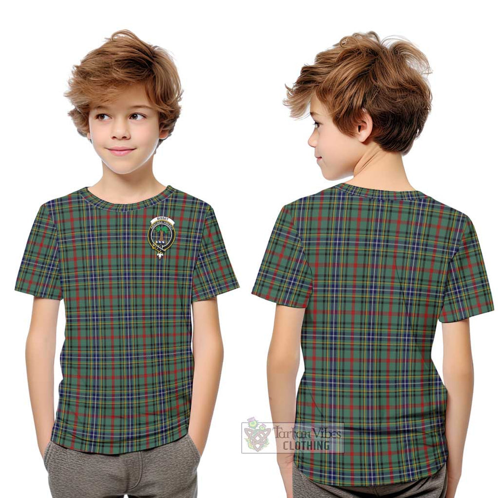 Bisset Tartan Kid T-Shirt with Family Crest Youth XL Size14 - Tartan Vibes Clothing
