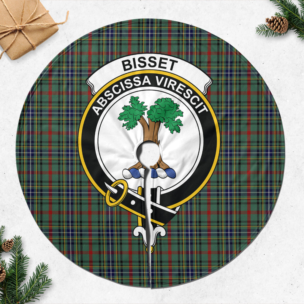 Bisset Tartan Christmas Tree Skirt with Family Crest 47*47 inch - Tartan Vibes Clothing