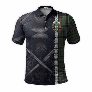 Bisset Tartan Polo Shirt with Family Crest Cross Sword Thistle Celtic Vibes Kid - Tartan Vibes Clothing