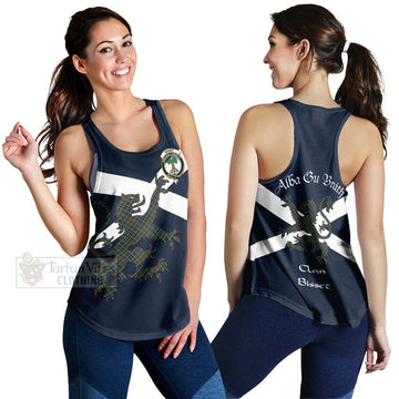 Bisset Tartan Lion Rampant Women's Racerback Tanks Proudly Display Your Heritage with Alba Gu Brath and Clan Name 4XL - Tartan Vibes Clothing