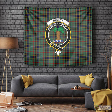 Bisset Tartan Tapestry Wall Hanging and Home Decor for Room with Family Crest