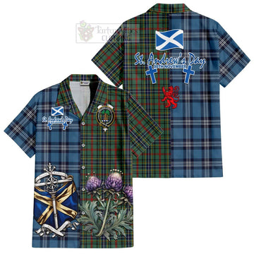 Bisset Tartan Hawaiian Shirt Happy St. Andrew's Day Half Tartan Style Kid - Tartan Vibes Clothing