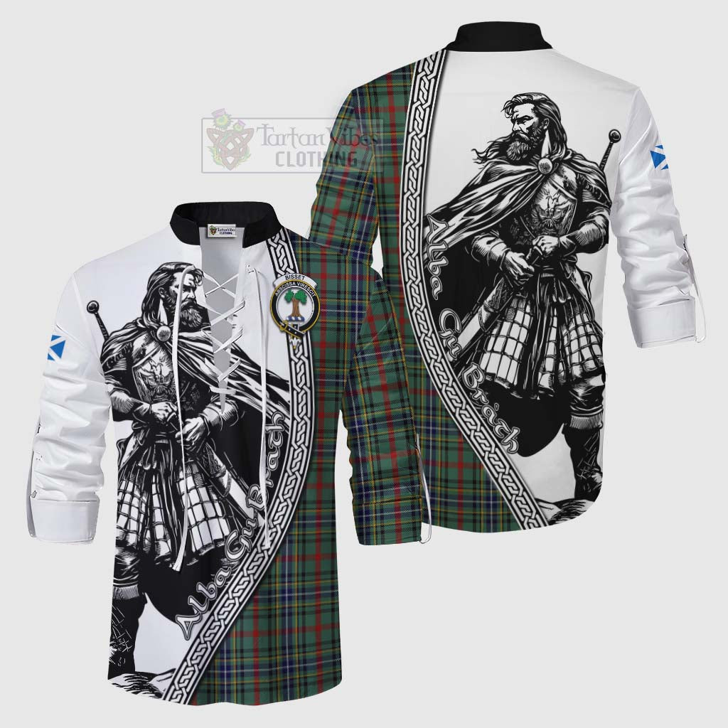 Bisset Tartan Clan Crest Ghillie Kilt Shirt with Highlander Warrior Celtic Style Men - Tartan Vibes Clothing