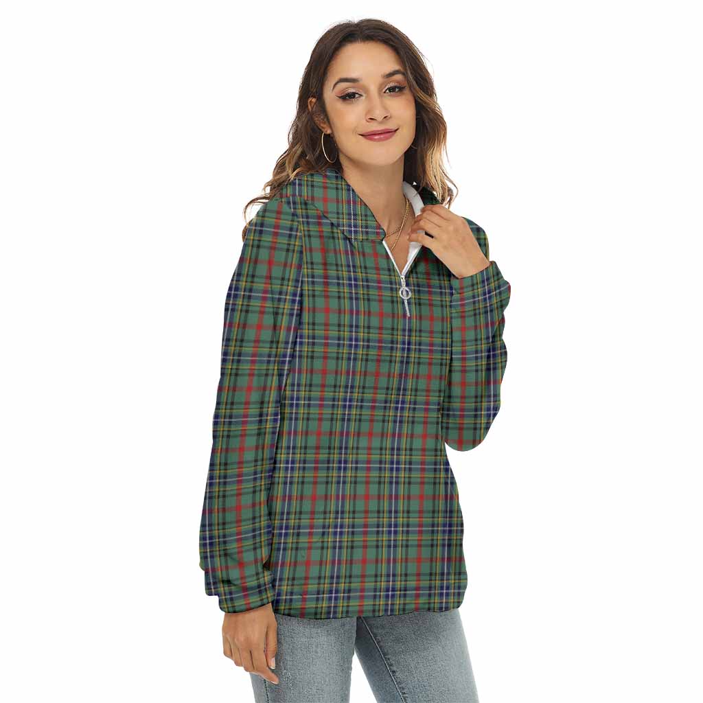 Bisset Tartan Women's Borg Fleece Hoodie with Half Zip Female - Tartan Vibes Clothing
