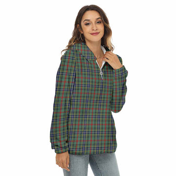 Bisset Tartan Women's Borg Fleece Hoodie with Half Zip Female - Tartan Vibes Clothing