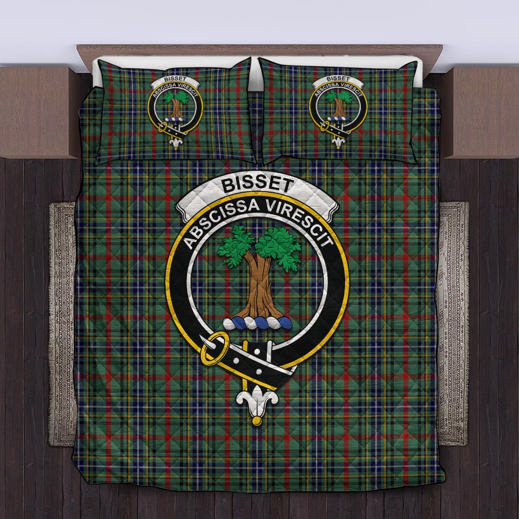 Bisset Tartan Quilt Bed Set with Family Crest King - Tartan Vibes Clothing