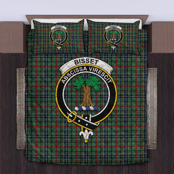 Bisset Tartan Quilt Bed Set with Family Crest King - Tartan Vibes Clothing