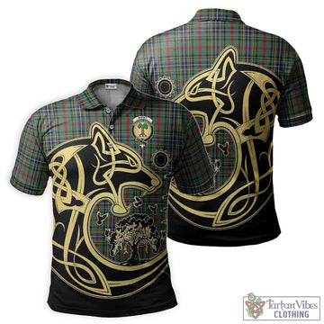 Bisset Tartan Polo Shirt with Family Crest Celtic Wolf Style Kid - Tartan Vibes Clothing