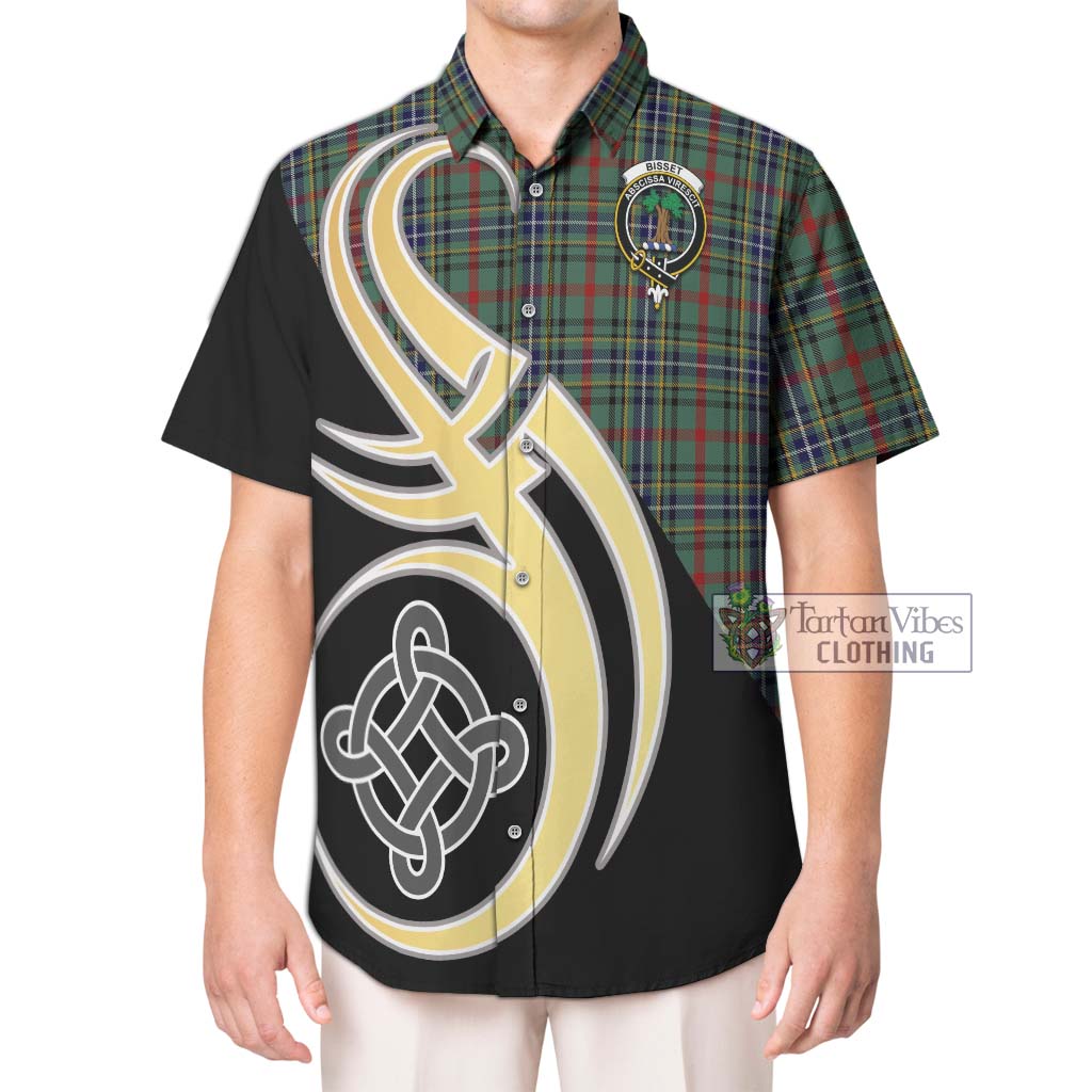 Bisset Tartan Hawaiian Shirt with Family Crest and Celtic Symbol Style Kid - Tartan Vibes Clothing