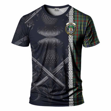 Bisset Tartan T-Shirt with Family Crest Cross Sword Thistle Celtic Vibes Kid's Shirt - Tartan Vibes Clothing