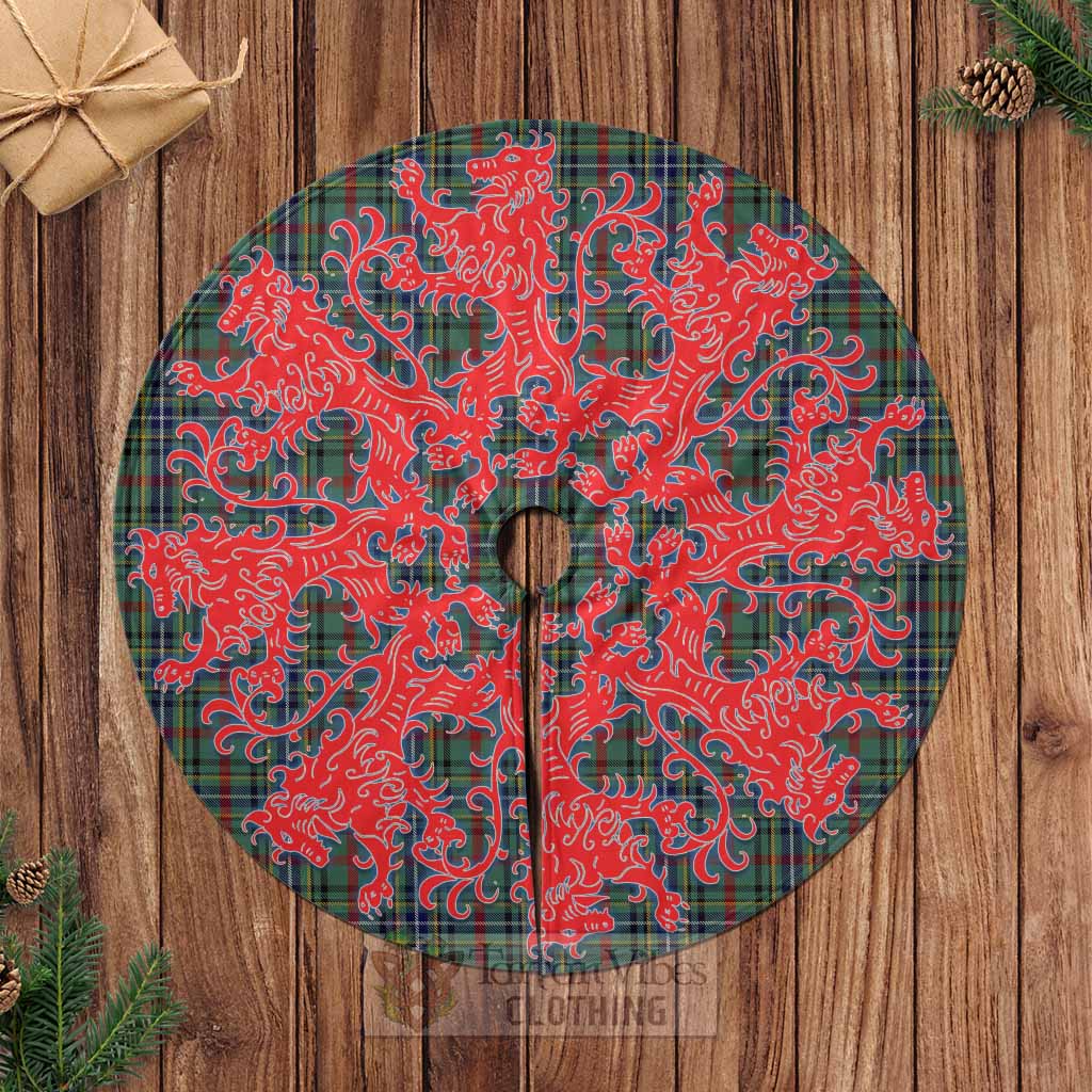 Bisset Tartan Christmas Tree Skirt Lion Rampant Style Casual Tree Skirts - Tartan Vibes Clothing