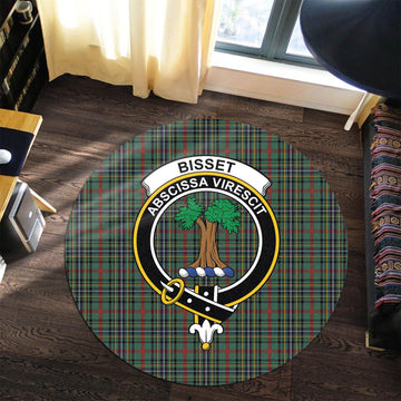 Bisset Tartan Round Rug with Family Crest Premium Round Rug - Tartan Vibes Clothing