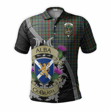 Bisset Tartan Family Crest Polo Shirt Lion Rampant Royal Thistle Shield Celtic Inspired