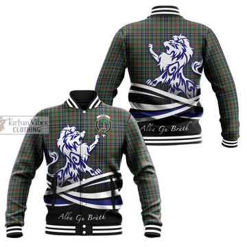 Bisset Tartan Baseball Jacket with Alba Gu Brath Regal Lion Emblem Unisex - Tartan Vibes Clothing