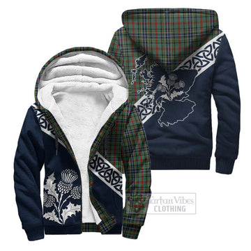 Bisset Tartan Sherpa Hoodie Featuring Thistle and Scotland Map Unisex - Tartan Vibes Clothing