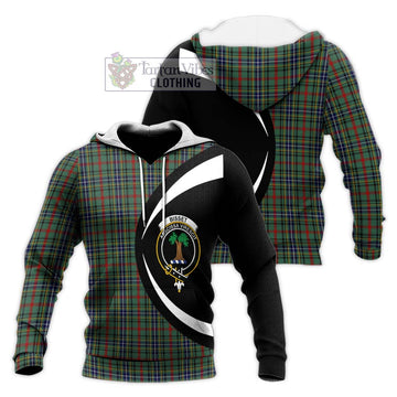 Bisset Tartan Knitted Hoodie with Family Crest Circle Style Unisex Knitted Pullover Hoodie - Tartan Vibes Clothing