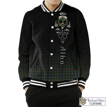 Tartan Vibes Clothing Bisset Tartan Baseball Jacket Featuring Alba Gu Brath Family Crest Celtic Inspired