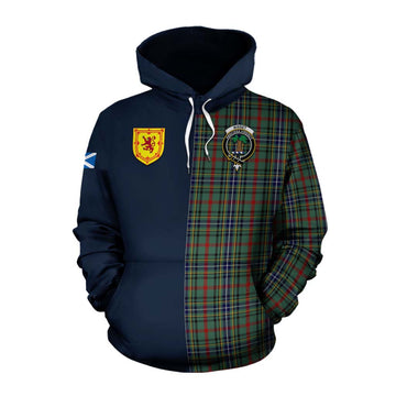 Bisset Tartan Cotton Hoodie Alba with Scottish Lion Royal Arm Half Style Pullover Hoodie XS - Tartan Vibes Clothing